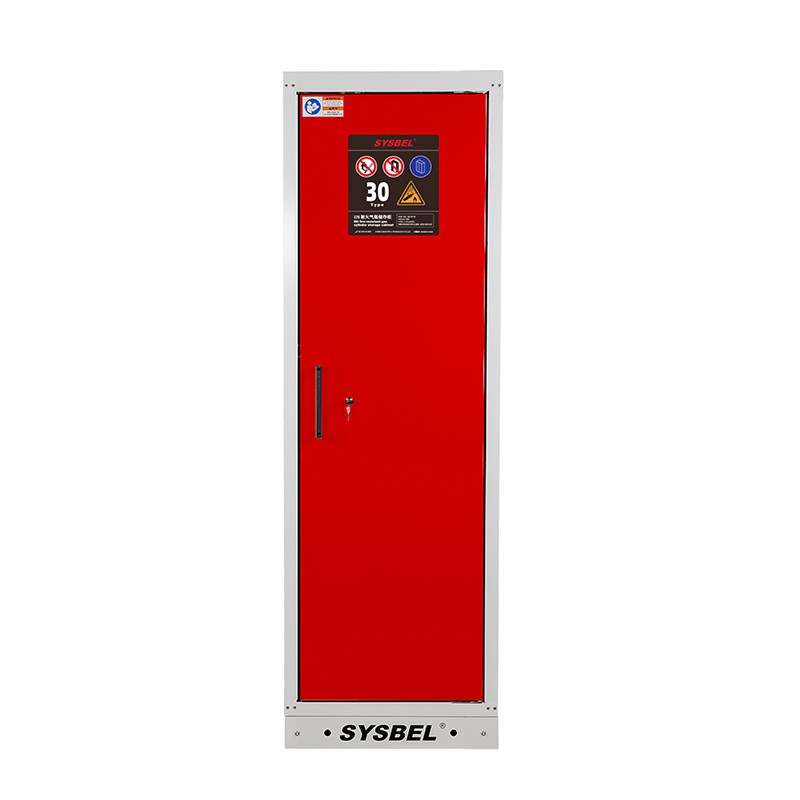 SYSBEL 30分間の赤いシングルシリンダーEN 14470-2耐火性ガスシリンダーキャビネット